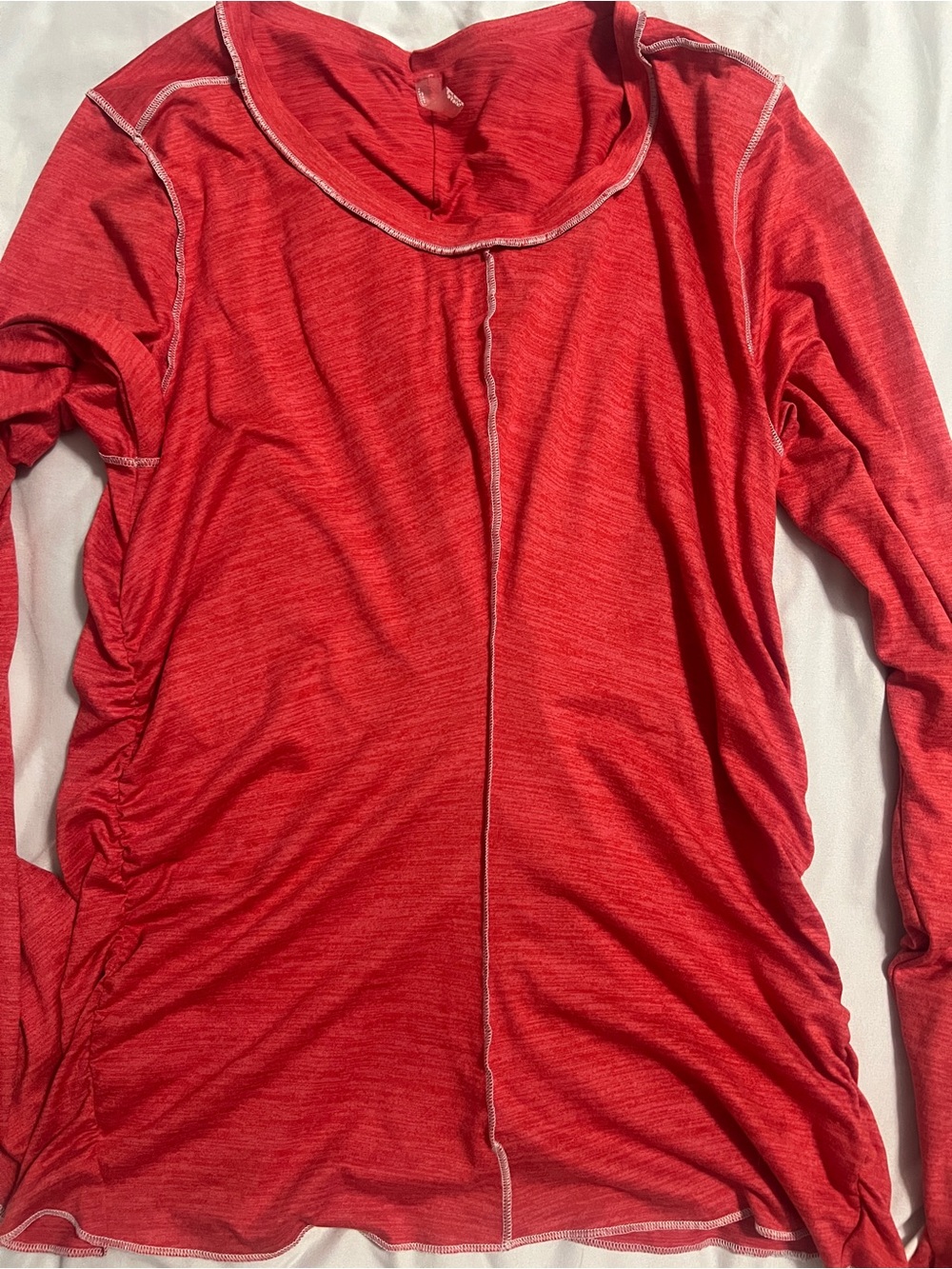 FP Movement by Free People Heathered Coral Red Long Sleeve Top